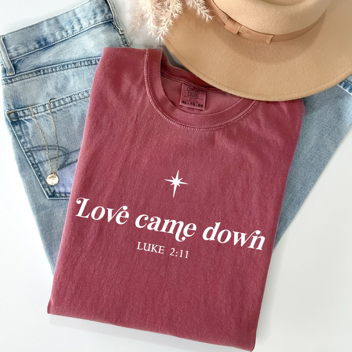 Christian Christmas T-Shirt Comfort Colors 1717 | Garment Dyed Heavyweight Faith T-Shirt | Jesus Holiday