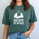 Medium Blue Spruce Christian Christmas T-Shirt Comfort Colors 1717 | Garment Dyed Heavyweight Faith T-Shirt | Jesus Holiday