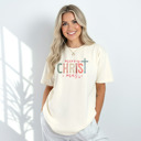 Large Ivory Christian Christmas T-Shirt Comfort Colors 1717 | Garment Dyed Heavyweight Faith T-Shirt | Jesus Holiday