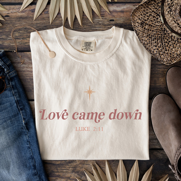 Christian Christmas T-Shirt Comfort Colors 1717 | Garment Dyed Heavyweight Faith T-Shirt | Jesus Holiday