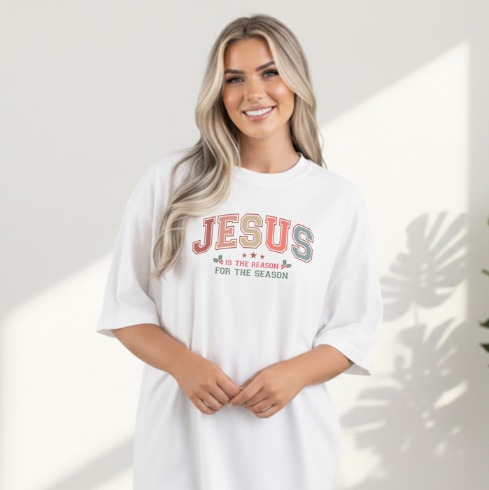 Christian Christmas T-Shirt Comfort Colors 1717 | Garment Dyed Heavyweight Faith T-Shirt | Jesus Holiday