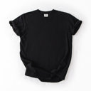Small Black Garment-Dyed Heavyweight Plain Short Sleeve T-Shirt Unisex 1717 Blank Vintage washed Tees
