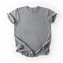 XXXL Grey Garment-Dyed Heavyweight Plain Short Sleeve T-Shirt Unisex 1717 Blank Vintage washed Tees