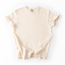 Medium Ivory Garment-Dyed Heavyweight Plain Short Sleeve T-Shirt Unisex 1717 Blank Vintage washed Tees