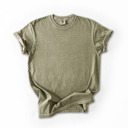 XL Khaki Garment-Dyed Heavyweight Plain Short Sleeve T-Shirt Unisex 1717 Blank Vintage washed Tees