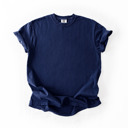 Small True Navy Garment-Dyed Heavyweight Plain Short Sleeve T-Shirt Unisex 1717 Blank Vintage washed Tees