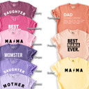  Family T-Shirts - Mom, Dad, Daughter, Mama, Favorite, Mother, Father, Gift, Love, Minimal, Simple, Best Gift