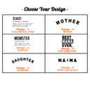  Family T-Shirts - Mom, Dad, Daughter, Mama, Favorite, Mother, Father, Gift, Love, Minimal, Simple, Best Gift