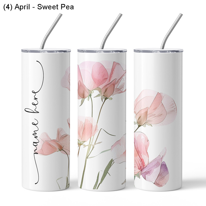 Personalized Birth Month Flower Tumbler