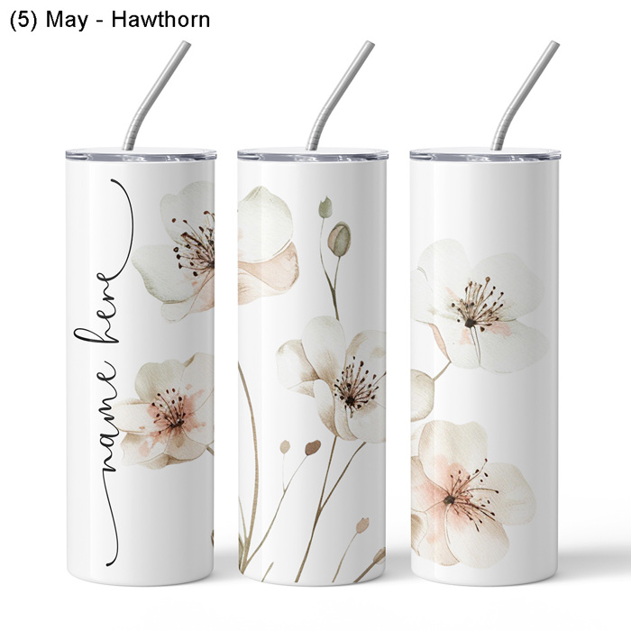 Personalized Birth Month Flower Tumbler