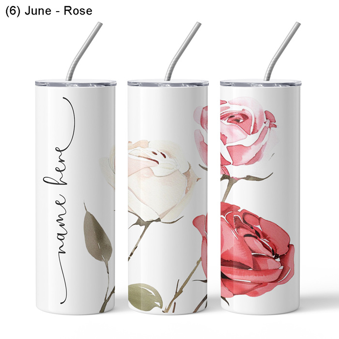 Personalized Birth Month Flower Tumbler