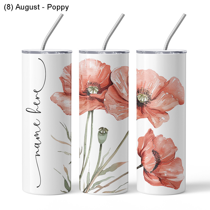 Personalized Birth Month Flower Tumbler