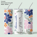  Personalized Abstract Flower Design Tumbler - Design 2