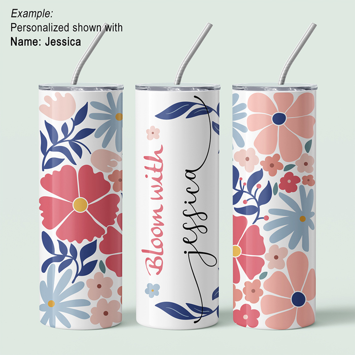 Personalized Abstract Flower Design Tumbler - Design 6