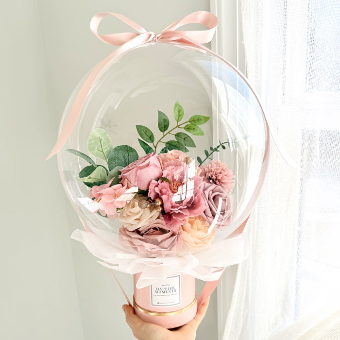 Athens Pink Assorted Flower Balloon Bouquet Pink Box