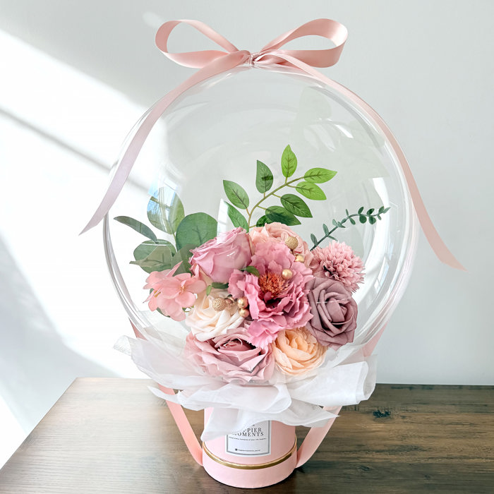 Athens Pink Assorted Flower Balloon Bouquet Pink Box