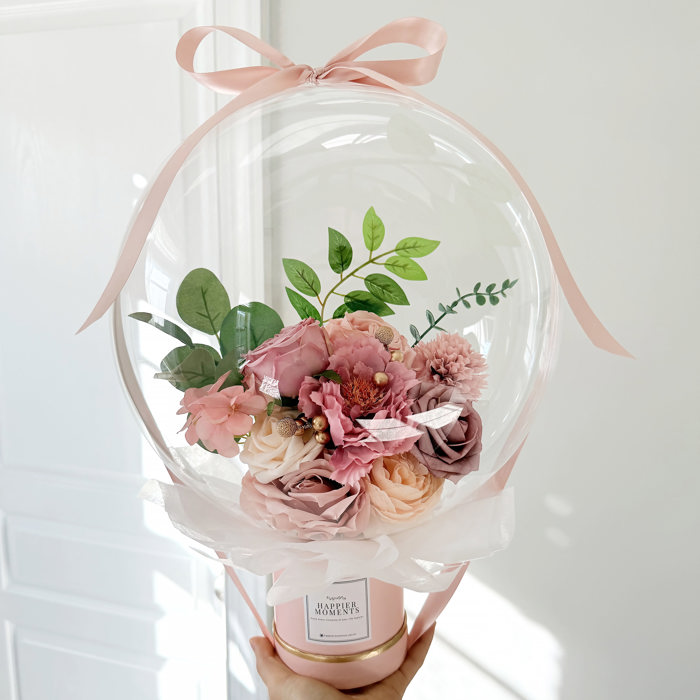 Athens Pink Assorted Flower Balloon Bouquet Pink Box