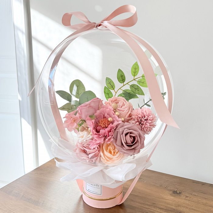 Athens Pink Assorted Flower Balloon Bouquet Pink Box