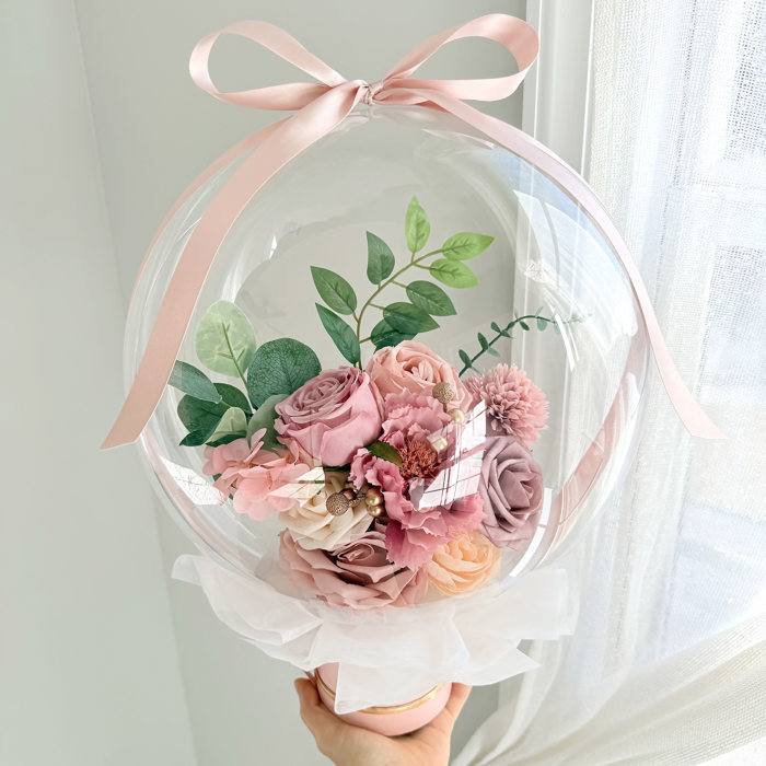 Athens Pink Assorted Flower Balloon Bouquet Pink Box