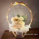 LED Lights (+5.00) Holy White Assorted Flower Balloon Bouquet White Box