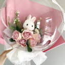  Bunny Pink Rose Flower Balloon Bouquet Pink Flower Wrapping paper