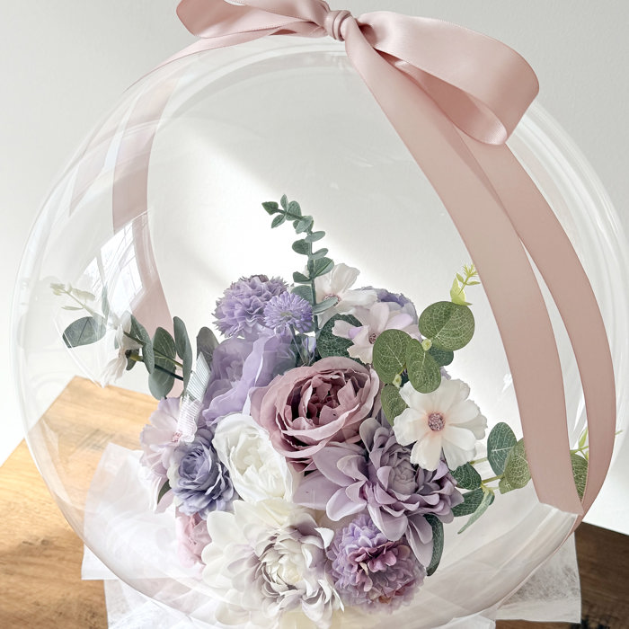 Purple Assorted Flower Balloon Bouquet Purple Box