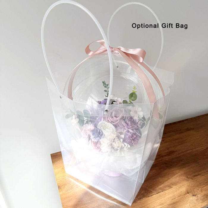 Purple Assorted Flower Balloon Bouquet Purple Box