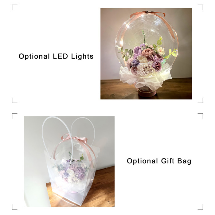 Purple Assorted Flower Balloon Bouquet Purple Box