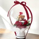  Christmas Teddy Bear Rose Flower Bobo Balloon Bouquet White Box