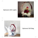 LED Lights + Clear Bag (+8.00) Christmas Teddy Bear Rose Flower Bobo Balloon Bouquet Black Box