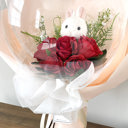  Bunny Red Rose Flower Balloon Bouquet Peach Flower Wrapping paper