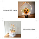 LED Lights + Clear Bag (+8.00) Sunflower Assorted Flower Balloon Bouquet Black Box