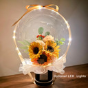 LED Lights (+5.00) Sunflower Assorted Flower Balloon Bouquet Black Box