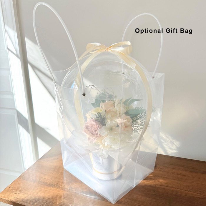 White Assorted Flower Balloon Bouquet White Box