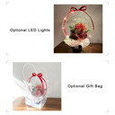 LED Lights + Clear Bag (+8.00) Christmas Red Assorted Flower Balloon Bouquet Black Box