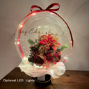 LED Lights (+5.00) Christmas Red Assorted Flower Balloon Bouquet Black Box