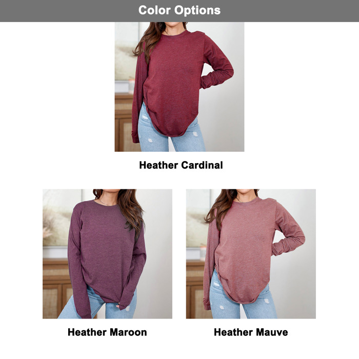 Bella Canvas 3501 CVC Long Sleeve T-Shirt | Unisex Plain Tee | Heather Colors S-2XL