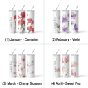  Personalized Birth Month Flower Tumbler