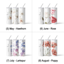  Personalized Birth Month Flower Tumbler