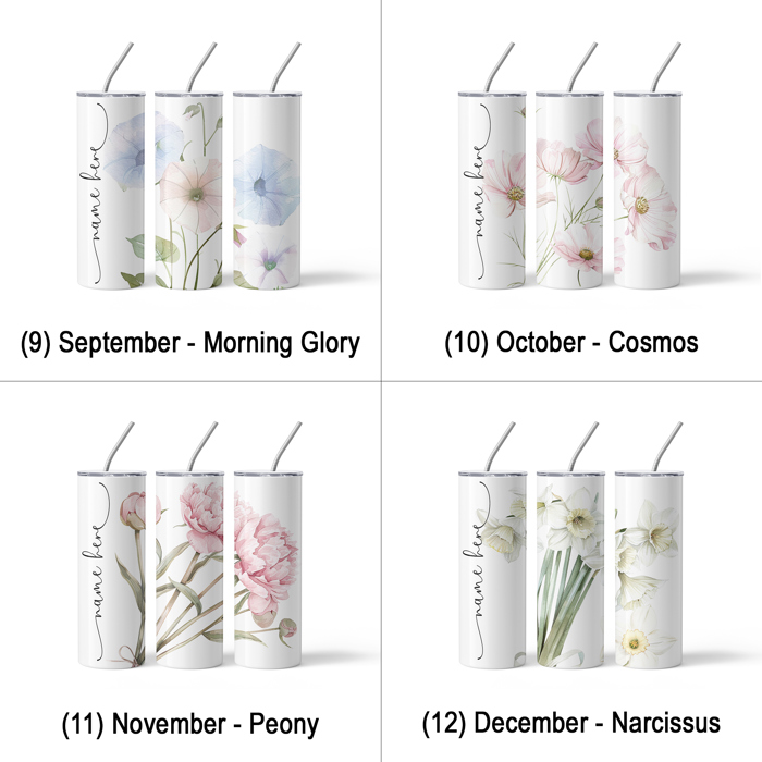 Personalized Birth Month Flower Tumbler