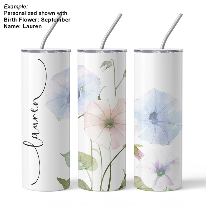 Personalized Birth Month Flower Tumbler