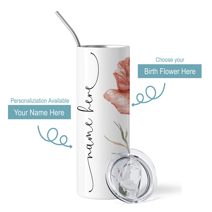 Personalized Birth Month Flower Tumbler