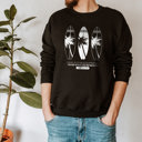 Small Black California Beach Three Surf Boards Sweatshirt