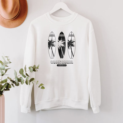 California Beach Three Surf Boards Sweatshirt