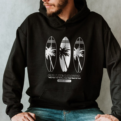 California Beach Three Surf Boards Hoodie