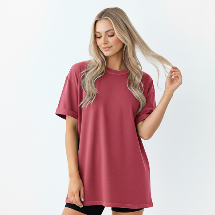 Garment-Dyed Heavyweight Plain Short Sleeve T-Shirt Unisex 1717 Blank Vintage washed Tees