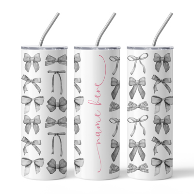 Personalized Ribbon Bows Design Tumbler - Black