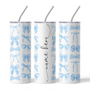  Personalized Ribbon Bows Design Tumbler - Blue