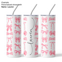  Personalized Ribbon Bows Design Tumbler - Pink