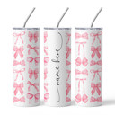  Personalized Ribbon Bows Design Tumbler - Pink